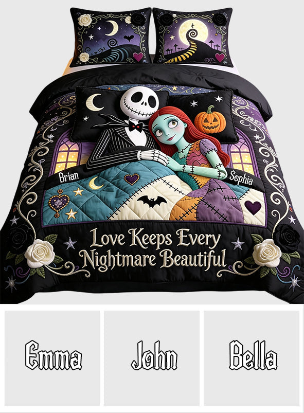 Gothic Love Story - Personalized Couple Bedding Set VT100082