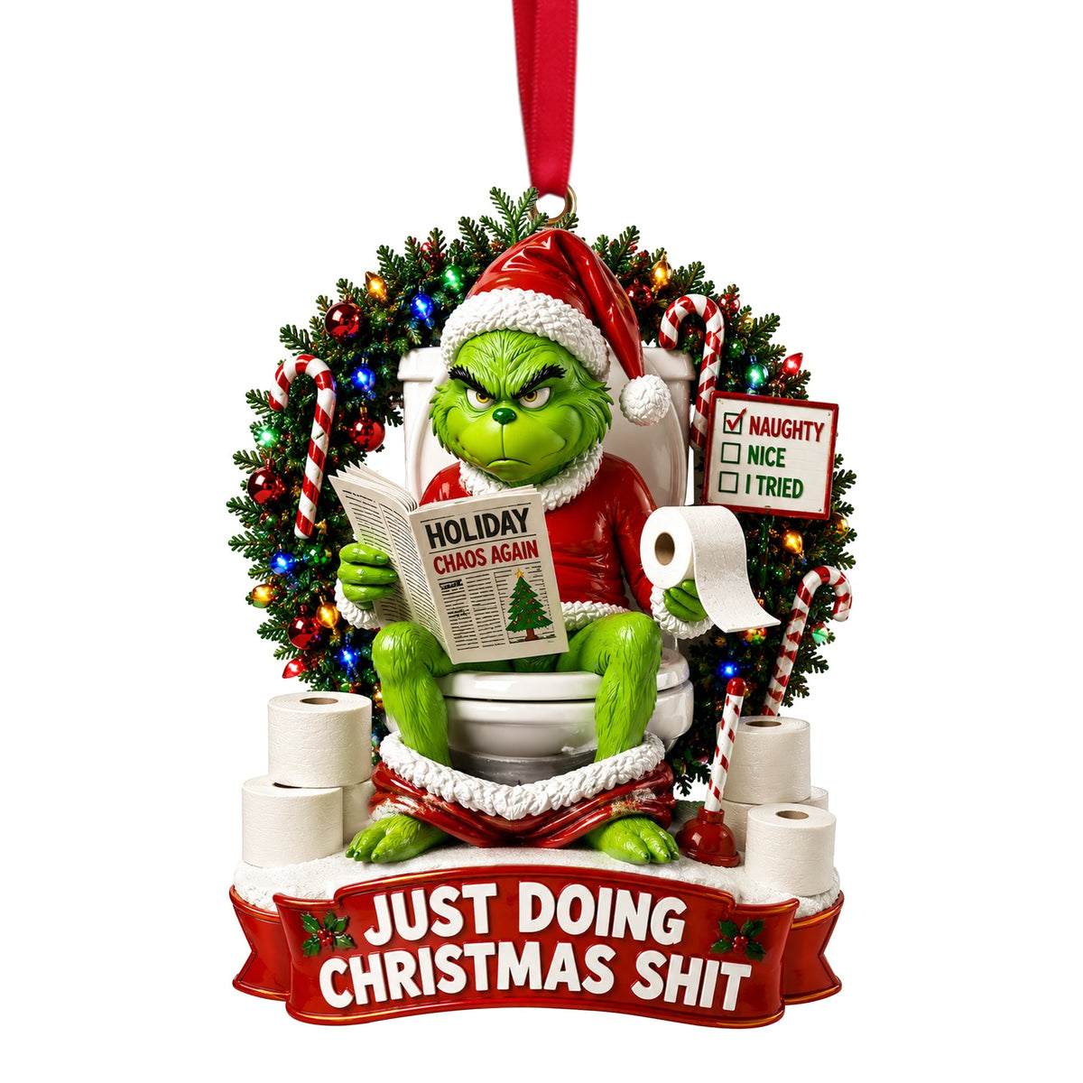 Hilarious Character Bathroom - Personalized Ornament Gifts TC100161
