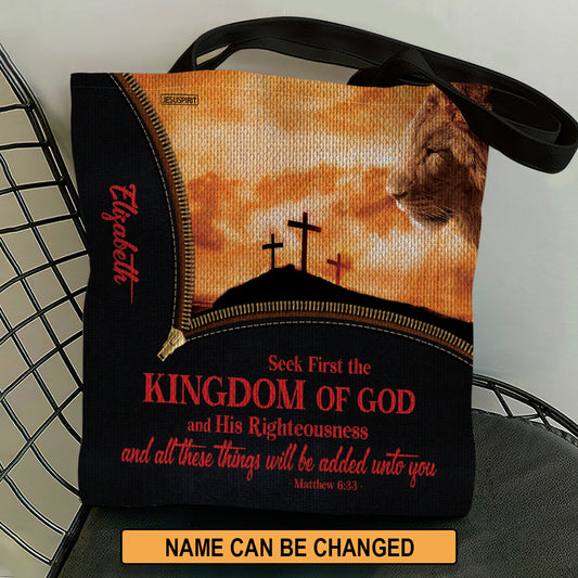 Seek First the Kingdom of God - Personalized Tote Bag GTTJS10186