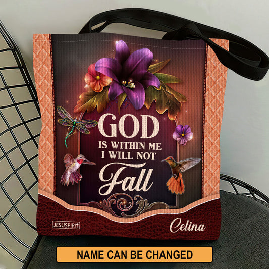 God Is Within Me - Christian Tote Bag - Personalized Gift for Her GTTJS10178