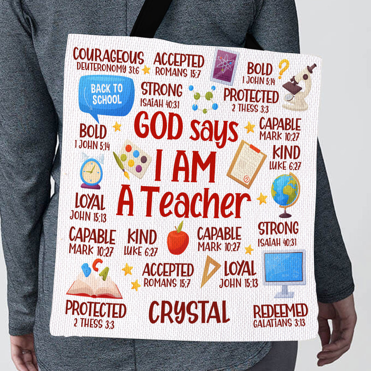 God Says I Am A Teacher - Personalized Tote Bag GTTJS10006