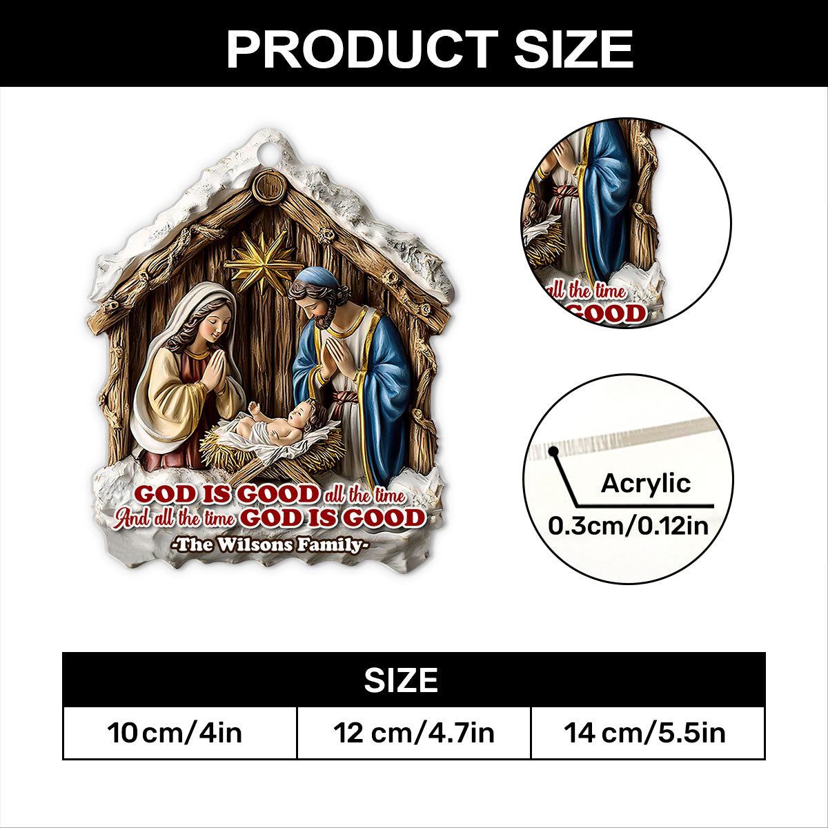 God Is Good All The Time - Personalized Acrylic Ornament GOJS10041