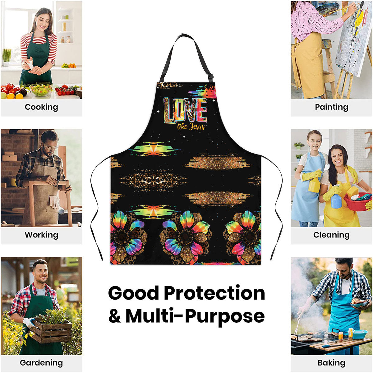 Love Like Jesus - Floral Kitchen Apron