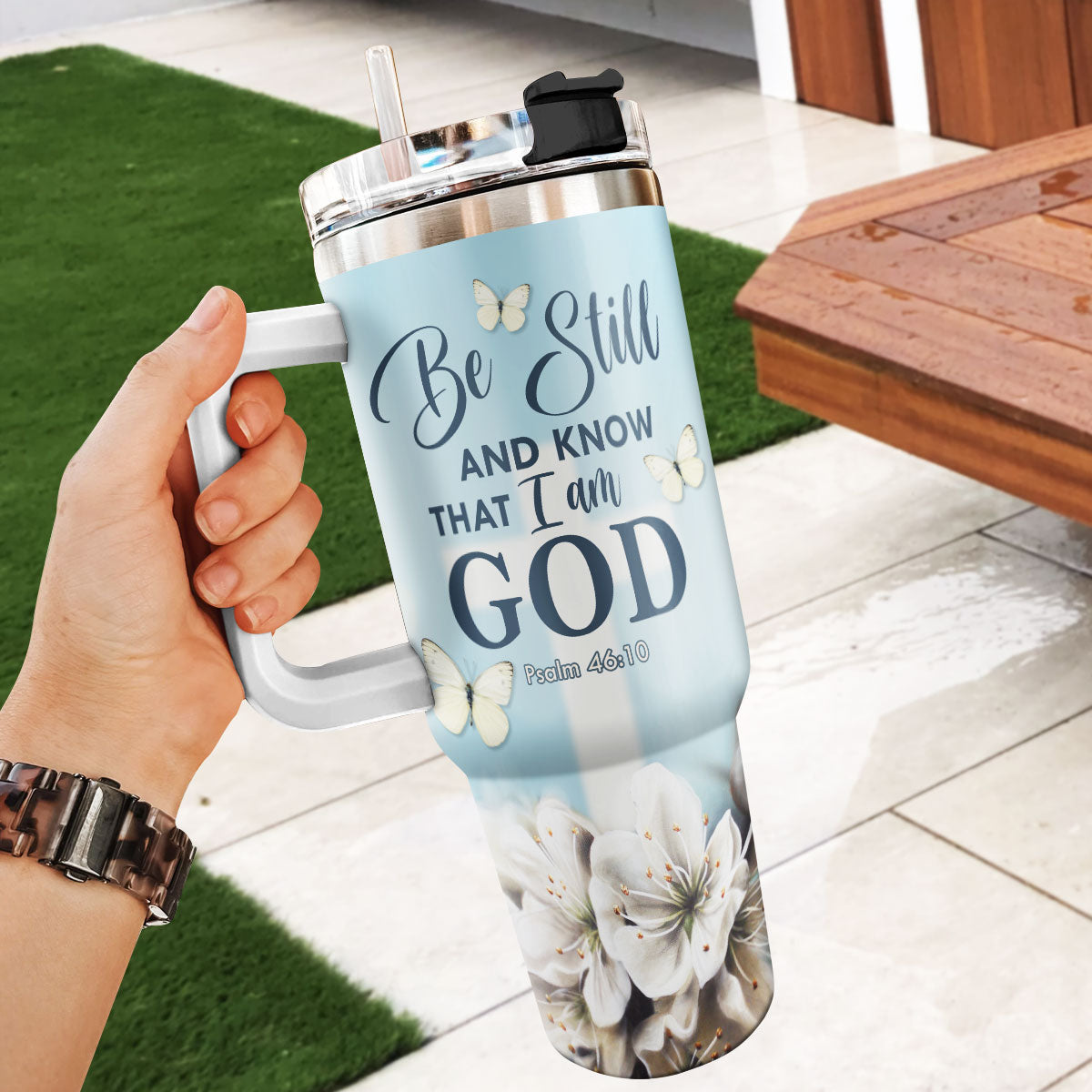 Be Still And Know That I Am God - Personalized Stainless Steel Tumbler