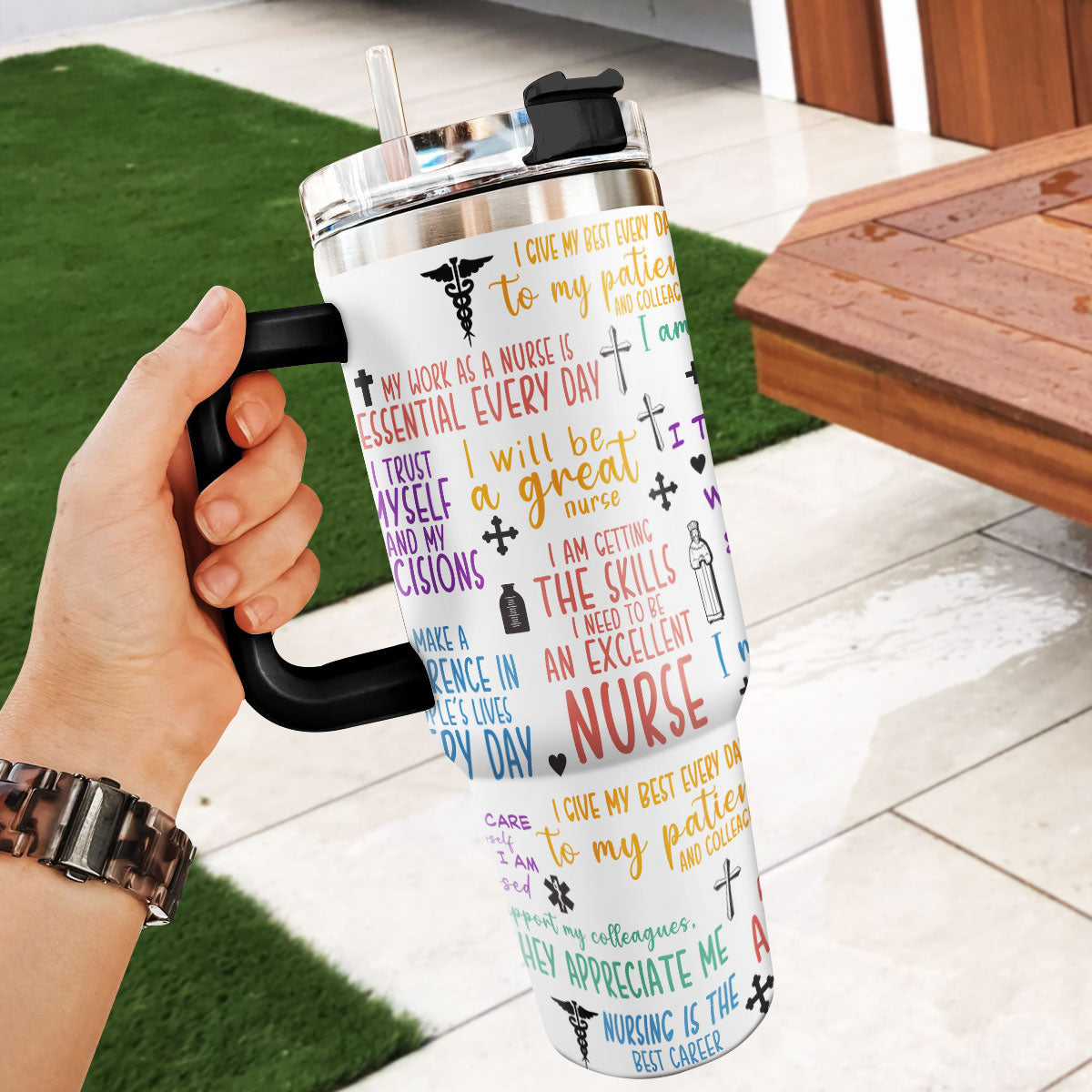 Nurse Affirmations - Personalized Stainless Steel Tumbler