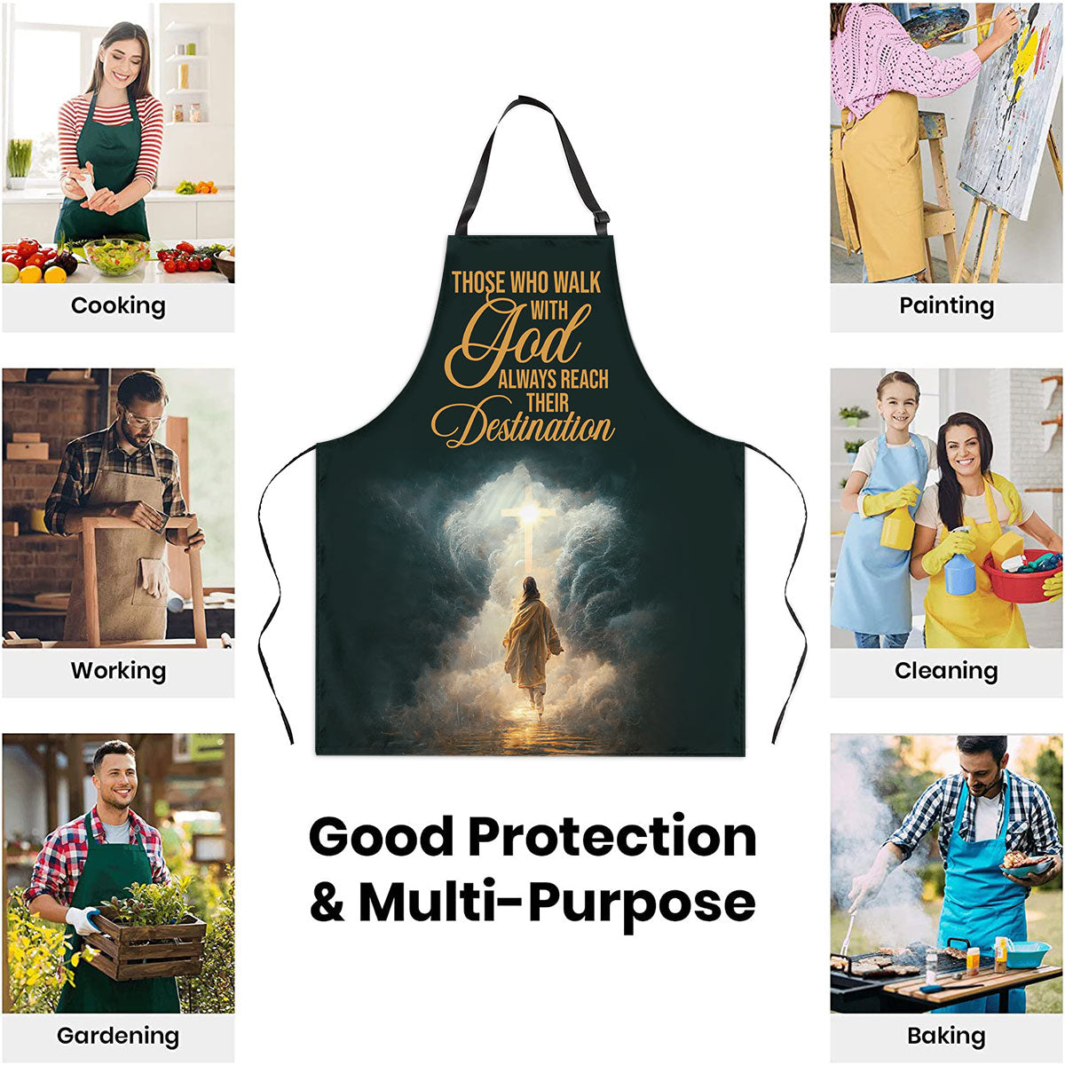 Walk With God - Inspirational Kitchen Apron for Faith