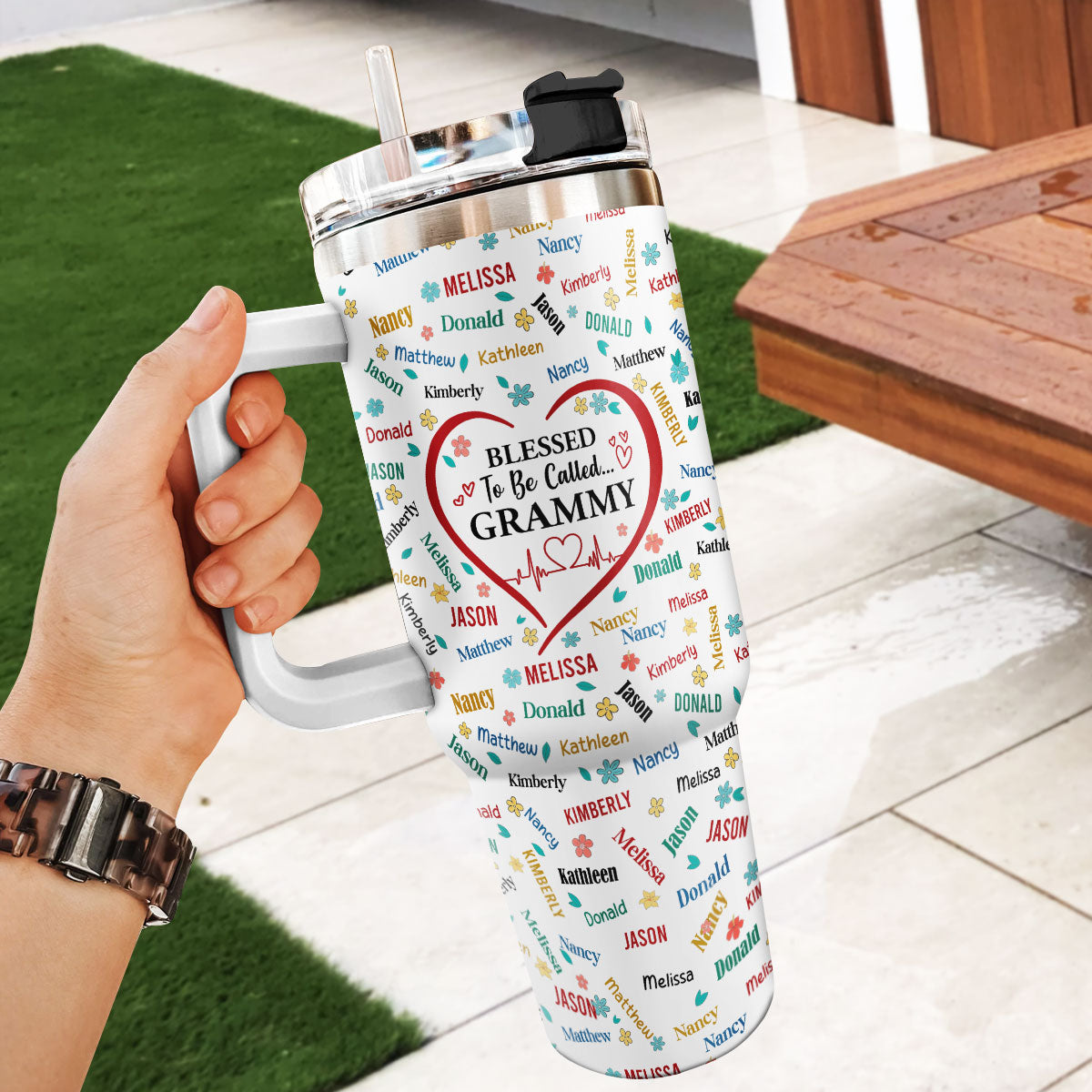 Blessed To Be Called Grandma - Personalized Stainless Steel Tumbler