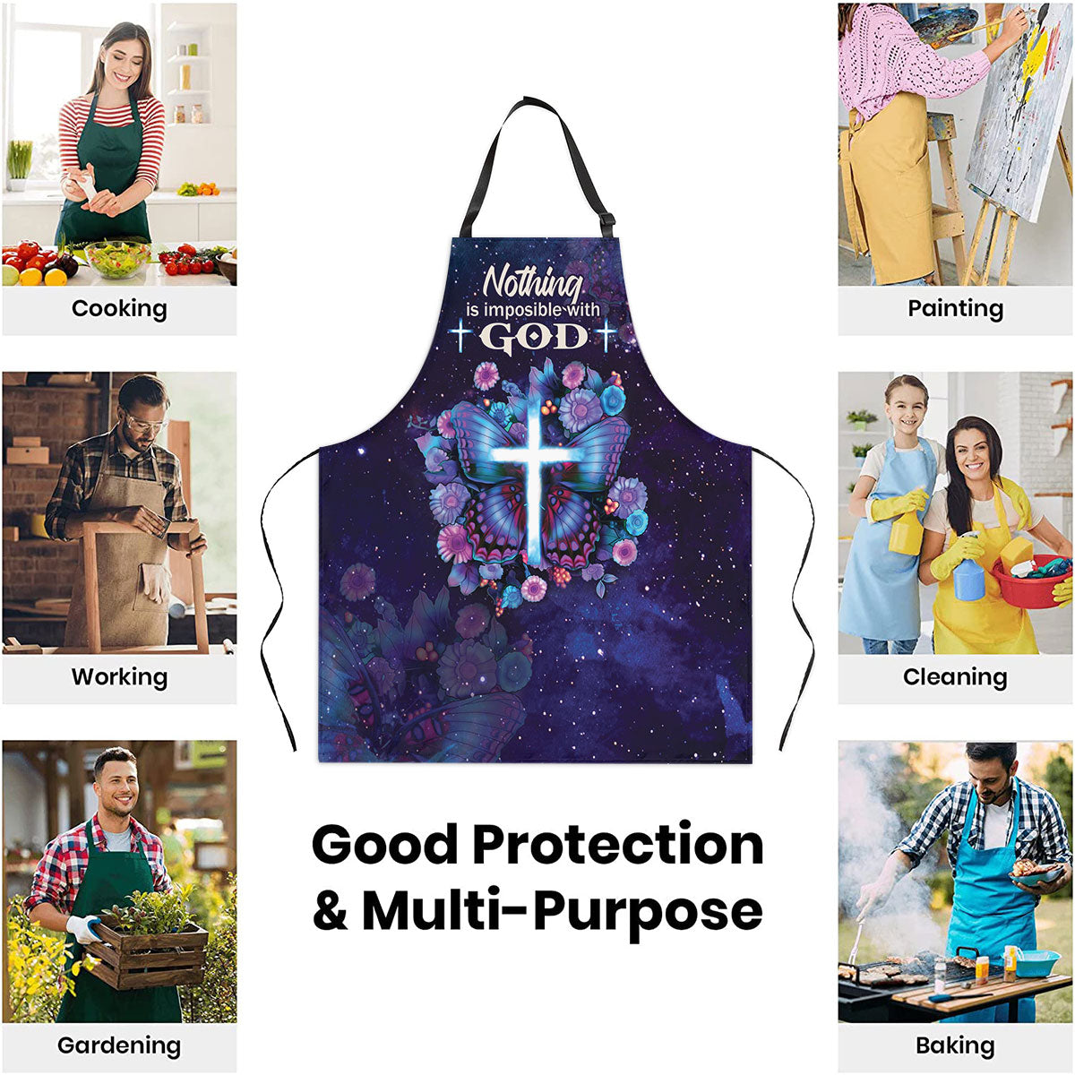 Nothing Is Impossible With God - Inspirational Apron