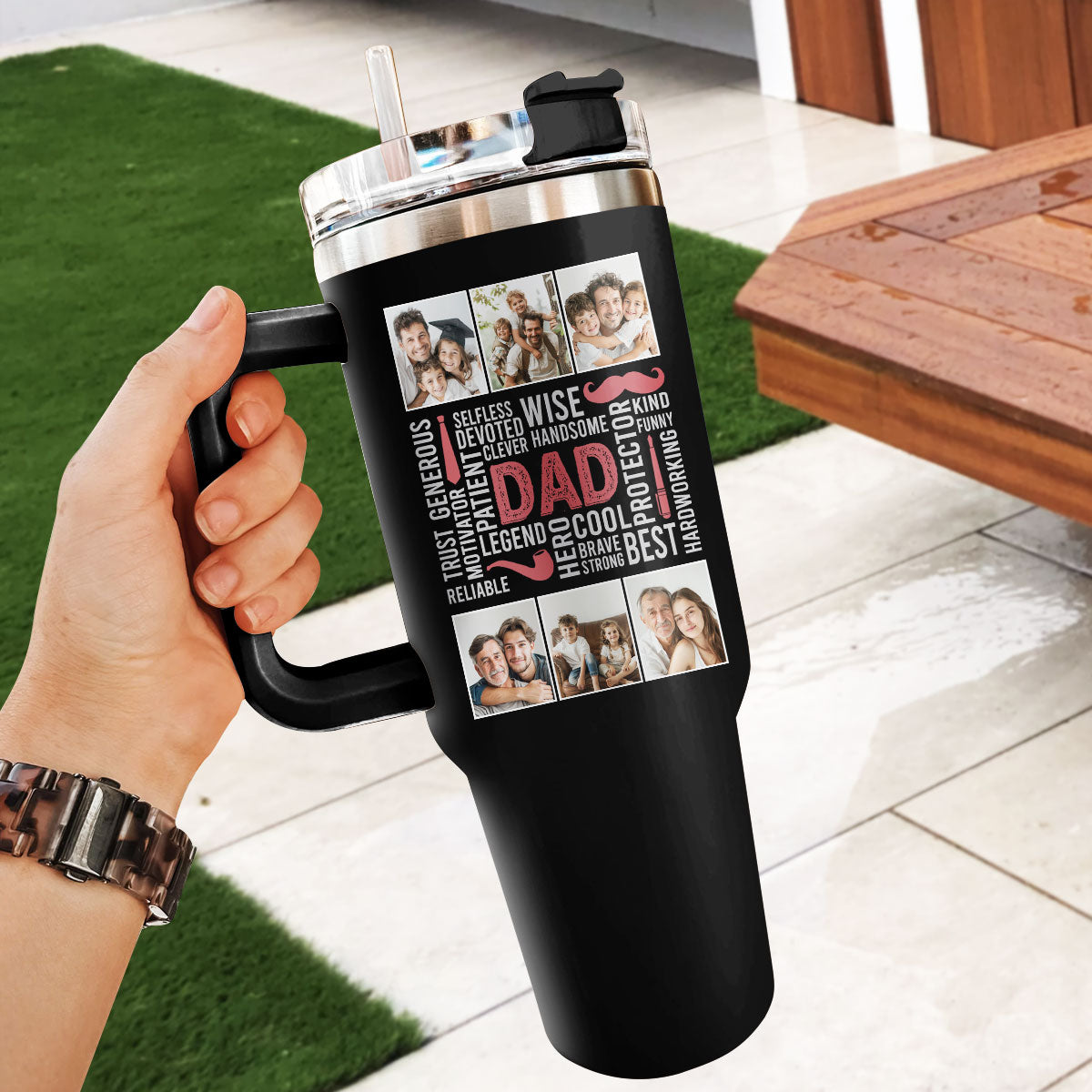 Dad Hero Handsome - Personalized Stainless Steel Tumbler