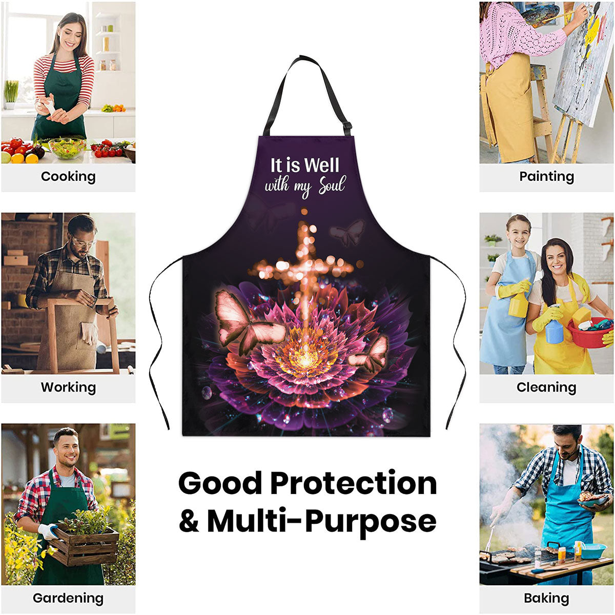 It Is Well With My Soul - Christian Apron - Inspirational Kitchen Accessory