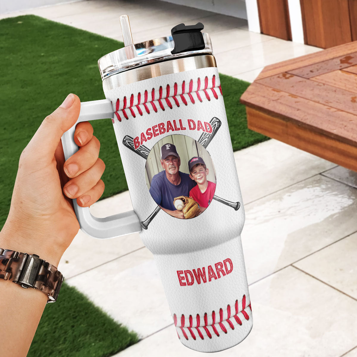 My Favorite Baseball Player Calls Me Dad - Personalized Tumbler