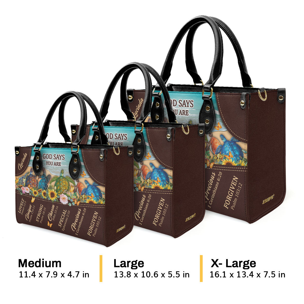 God Says You Are Lovely - Personalized Leather Handbag GMJSLB200098