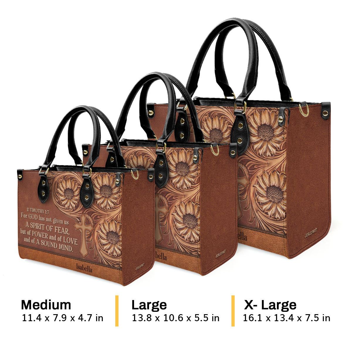 Faith Quote - Personalized Leather Handbag for Women GMJSLB200095