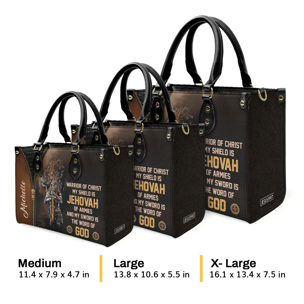 Warrior Of Christ - Personalized Leather Handbag GMJSLB200081
