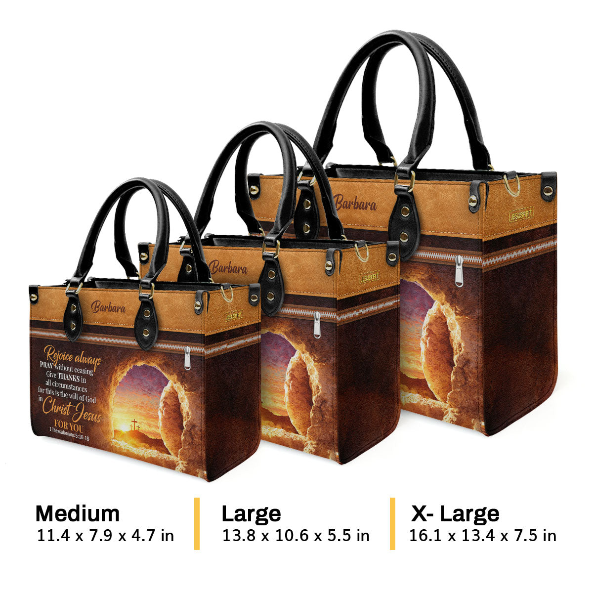 Rejoice Always - Personalized Leather Handbag - Gift for Her GMJSLB200117