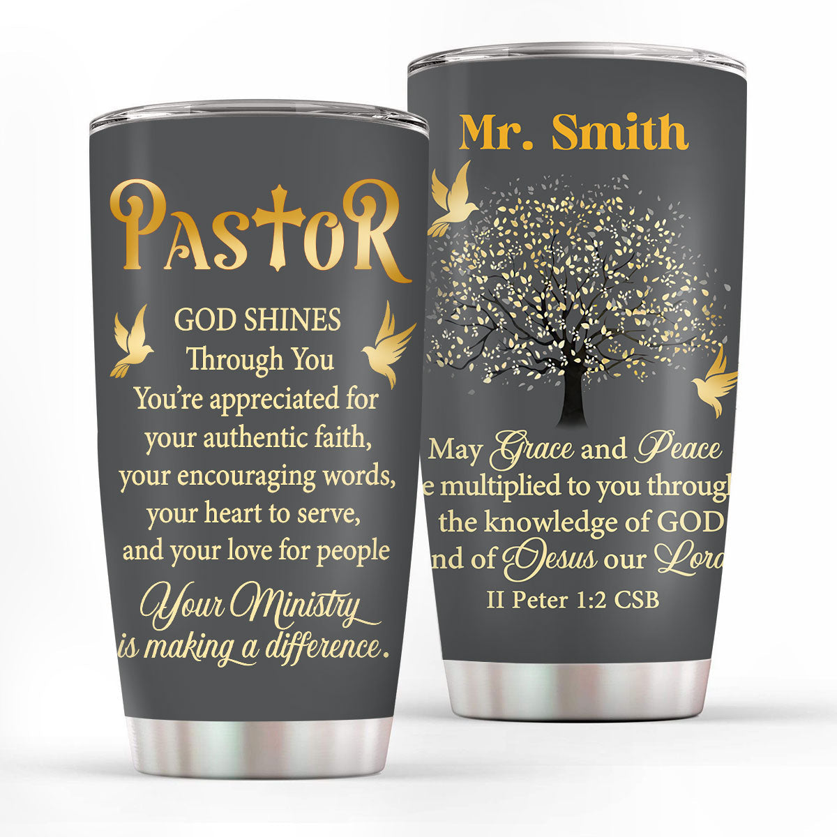 Grace And Peace - Personalized Stainless Steel Tumbler