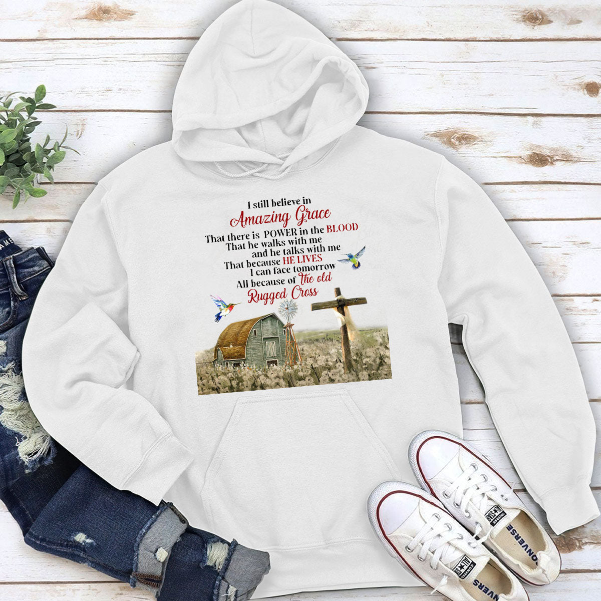 Amazing Grace - Unisex Hoodie - Inspirational Faith Wearable Gift
