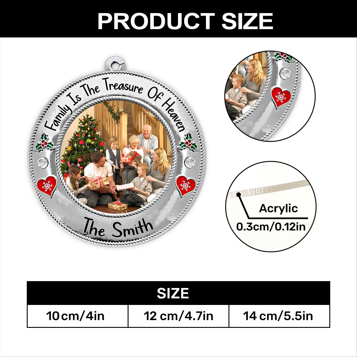 Family Is The Treasure Of Heaven - Personalized Acrylic Ornament GOJS10211