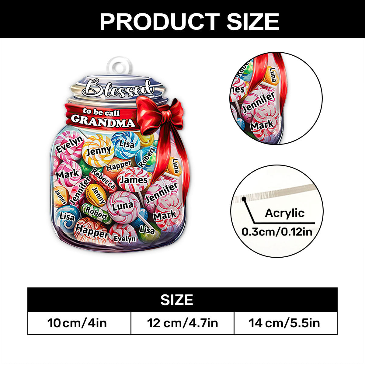 Sentimental - Personalized Acrylic Ornament for Grandma's Christmas GOJS10204