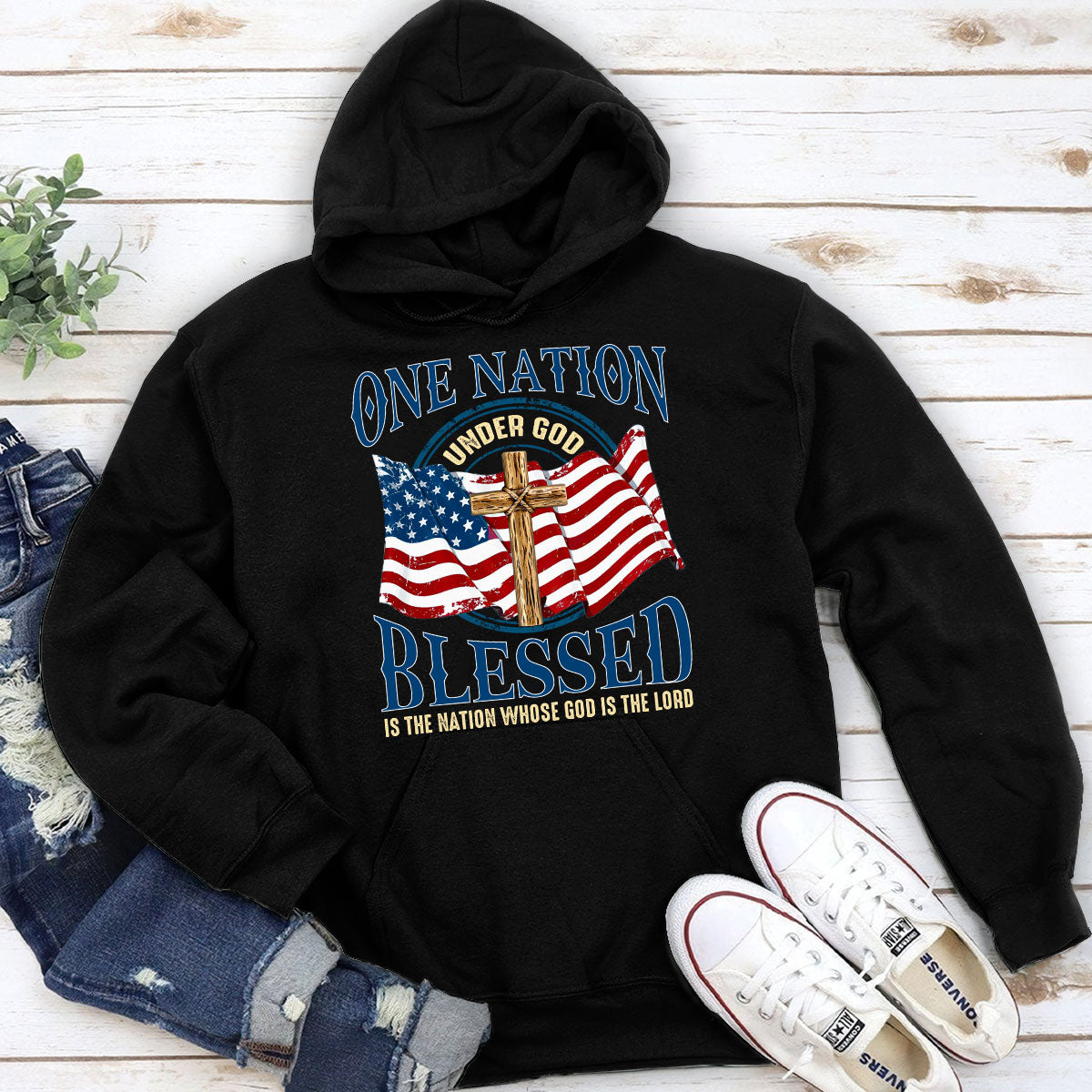One Nation Under God - Christian Unisex Hoodie