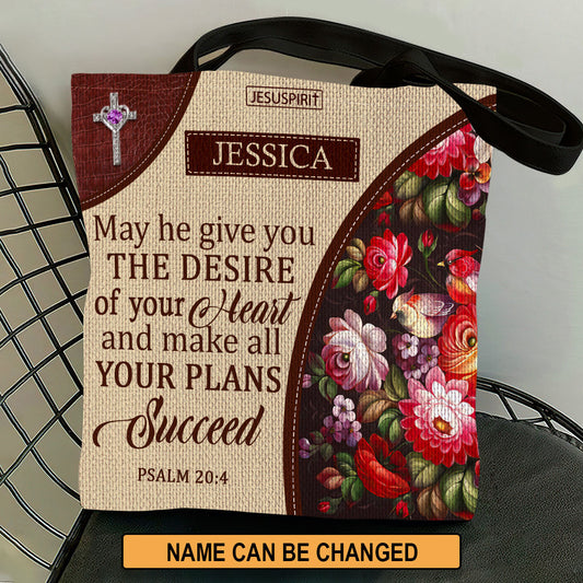 May He Make All Your Plans Succeed - Personalized Tote Bag GTTJS10176