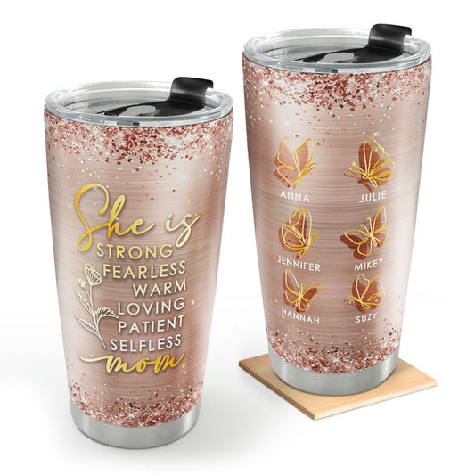 She Is Strong - Personalized Stainless Steel Tumbler GSTJS10220