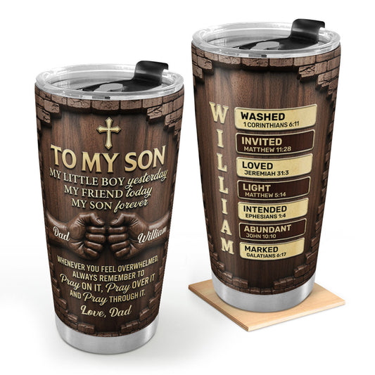 Faith-Inspired Gift for Son - Personalized Stainless Steel Tumbler GSTJS10019