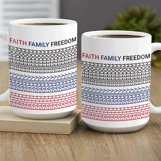 Faith Family Freedom - Inspirational Ceramic Coffee Mug GMGJS10138
