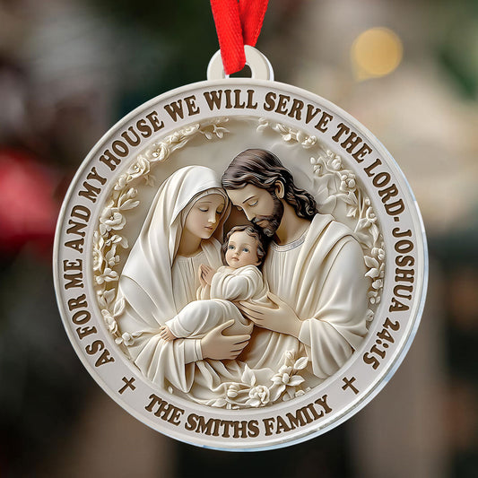 Serve The Lord - Personalized Acrylic Ornament - Christian Home Decor GOJS10158