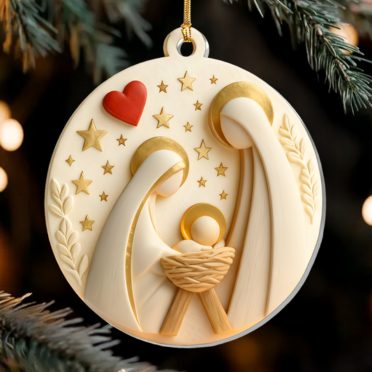 Holy Family Peace - Acrylic Ornament - Christian Home Decor GOJS10298