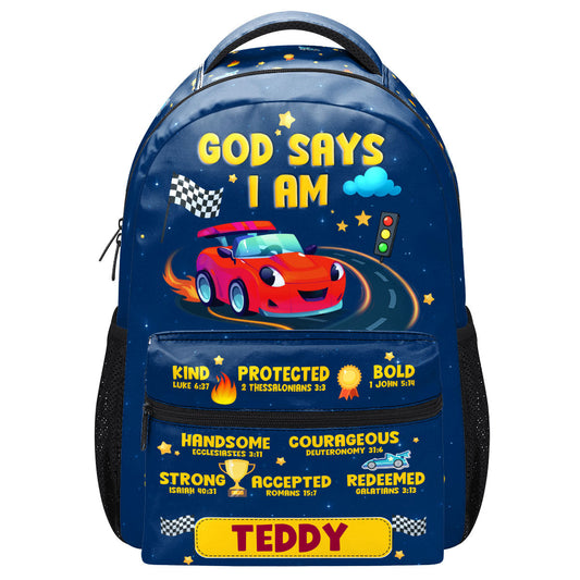 God Says I Am - Personalized Backpack - Christian Gift for Son GBPJS10009