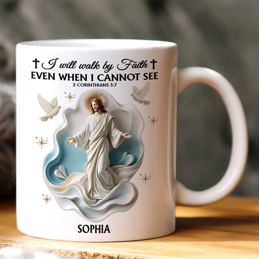 Walk By Faith Personalized Ceramic Coffee Mug GMGJS10101