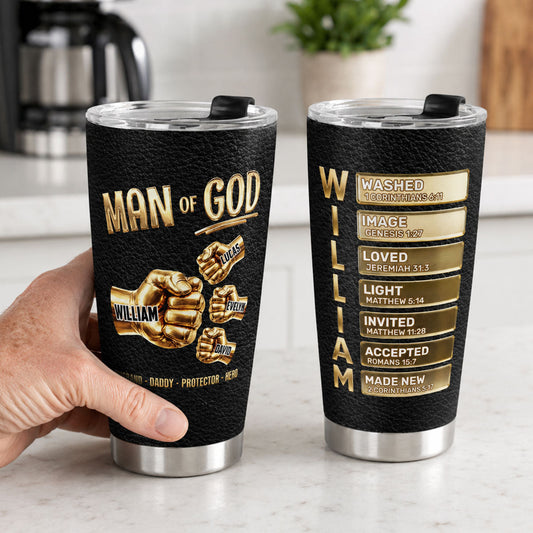 Man Of God Husband Daddy - Personalized Stainless Steel Tumbler GSTJS10033