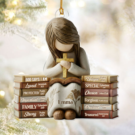 God Says I Am - Personalized Acrylic Ornament GOJS10312