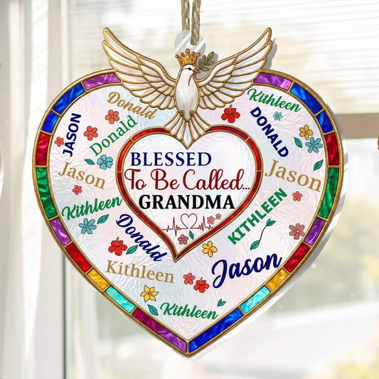 Blessed To Be Called Grandma - Personalized Suncatcher Ornament GOJS10359
