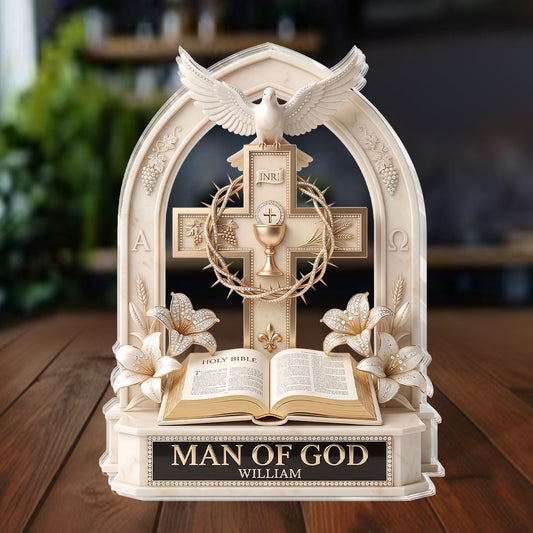 Man Of God - Personalized Acrylic Plaque - Christian Faith Home Decor GAPJS10012