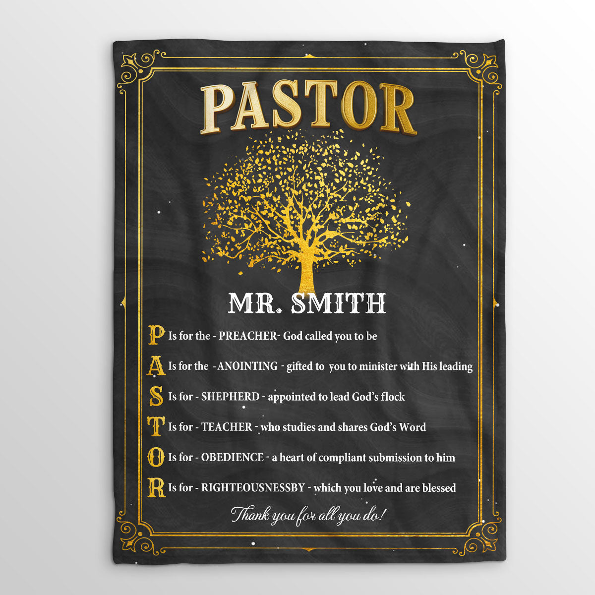 Thank You for All You Do - Personalized Fleece Blanket GBJS10033