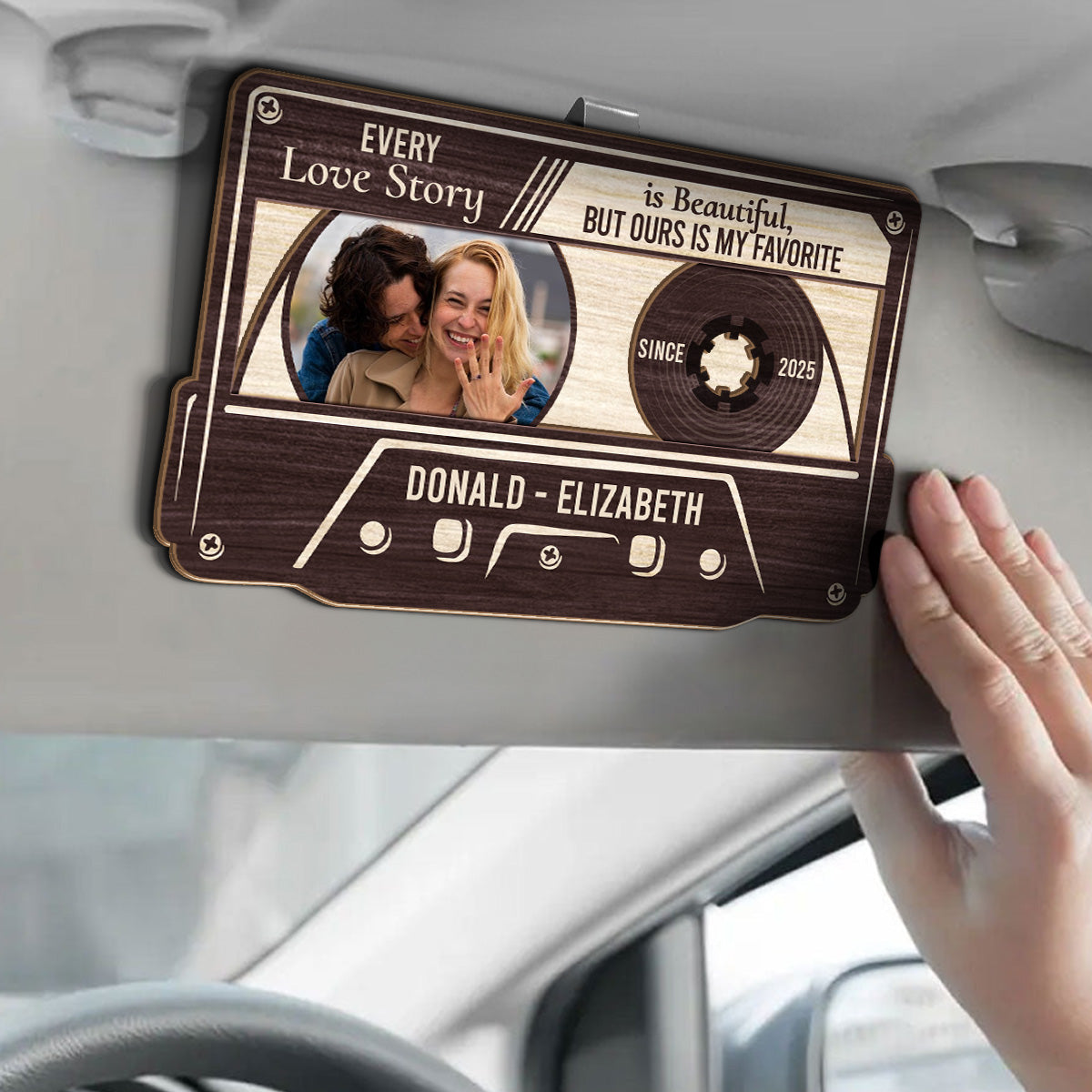 Every Love Story Is Beautiful - Personalized Car Visor Clip