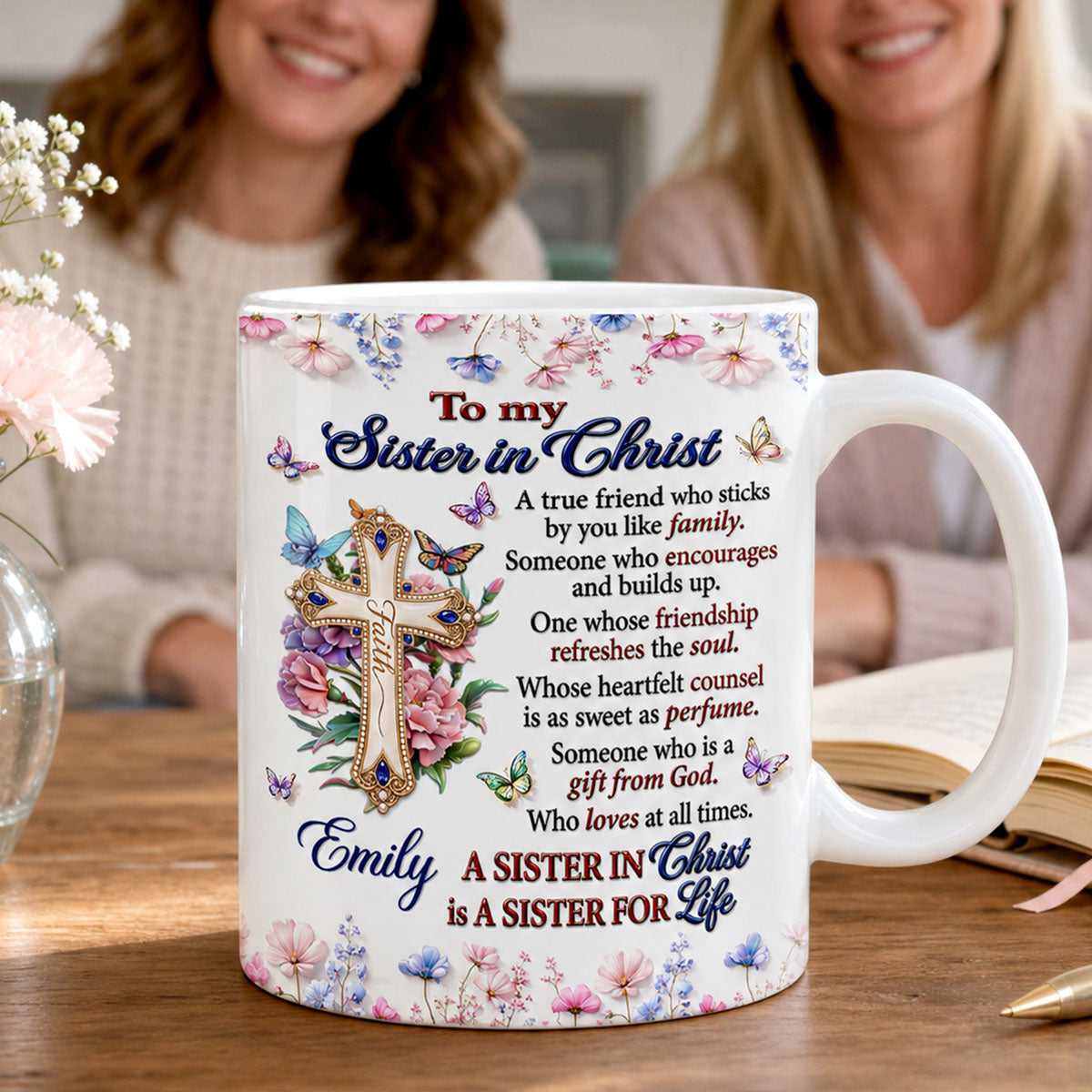 To My Sister In Christ - Personalized Ceramic Coffee Mug