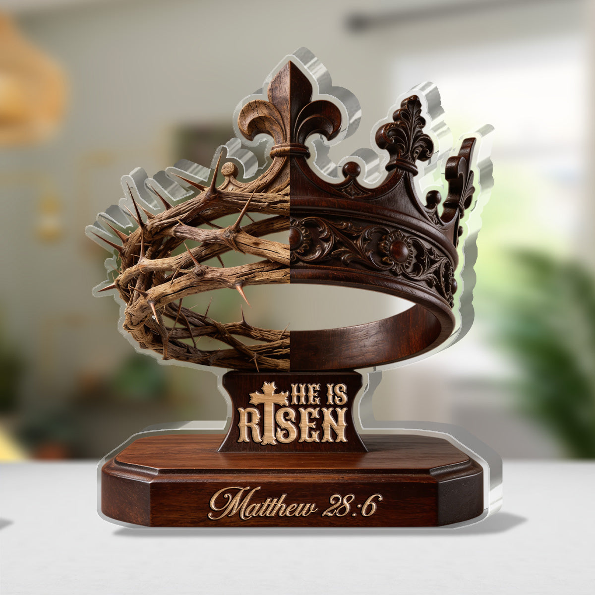 He Is Risen - Custom Shaped Acrylic Plaque - Christian Decor GAPJS10127