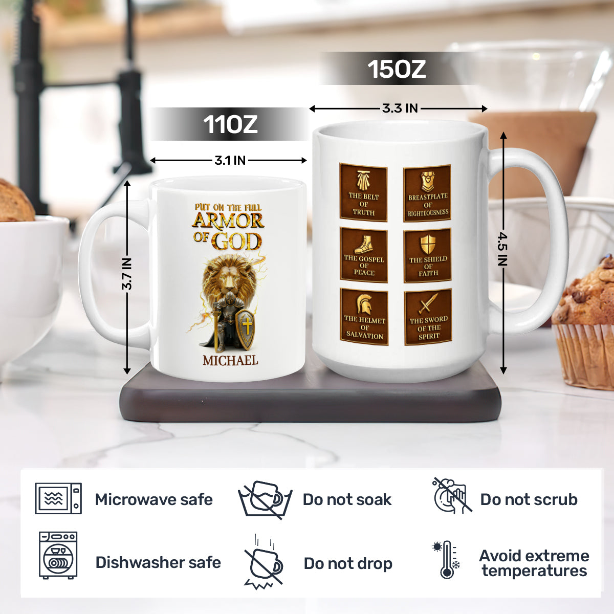 Put On The Full Armor Of God - Personalized Ceramic Coffee Mug