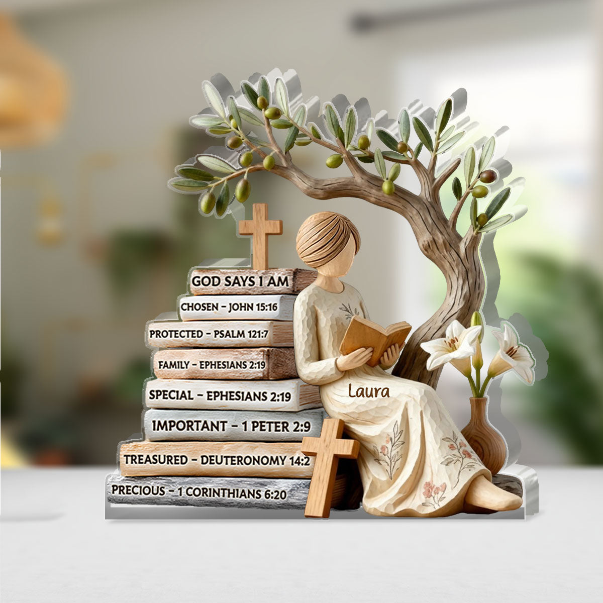 God Says I Am - Inspirational Faith Decor - Custom Acrylic Plaque GAPJS10173