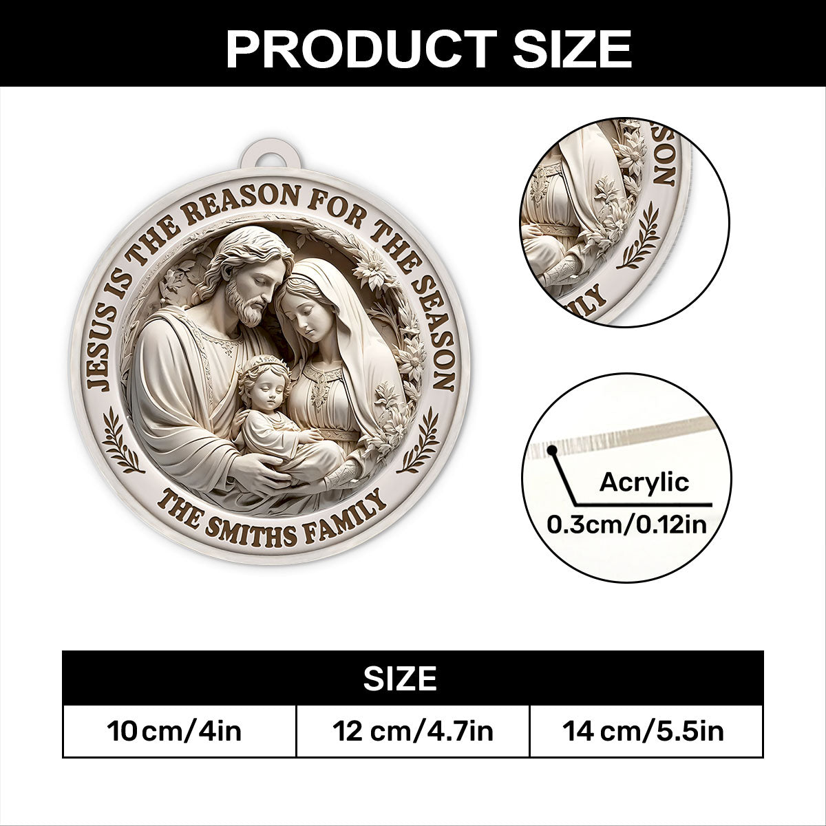 Jesus Is The Reason For The Season - Personalized Acrylic Ornament GOJS10123