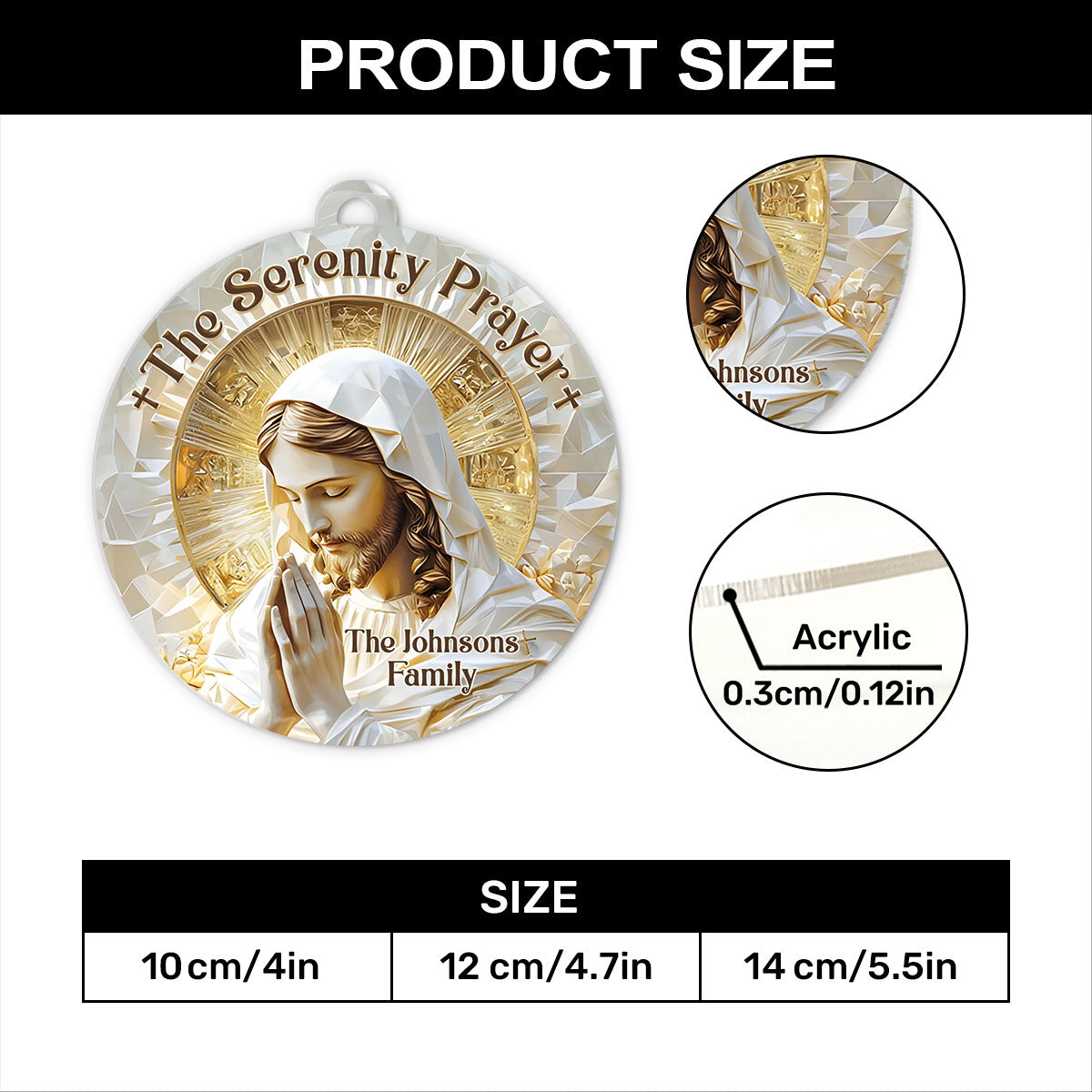 The Serenity Prayer - Personalized Acrylic Ornament GOJS10119