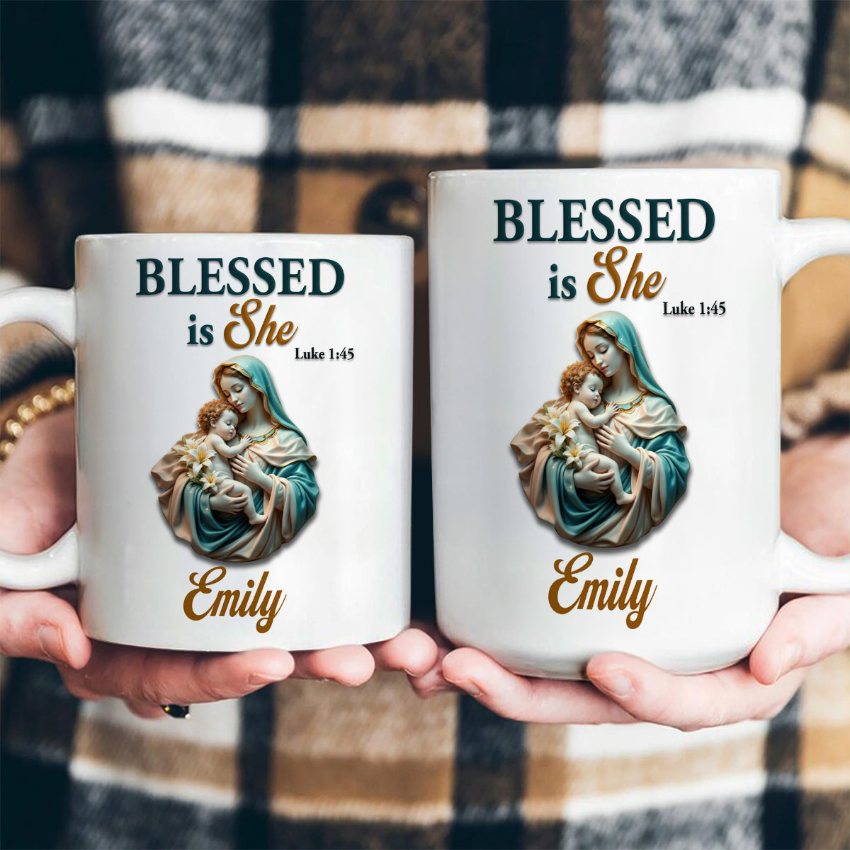 Blessed Is She - Custom Name Ceramic Mug - Gift For Her
