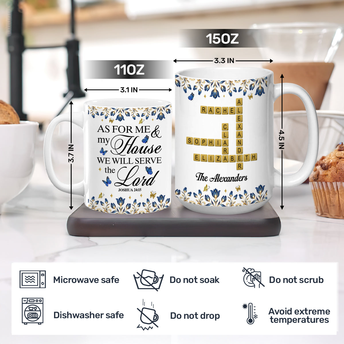 As For Me And My House - Personalized Ceramic Coffee Mug Faith