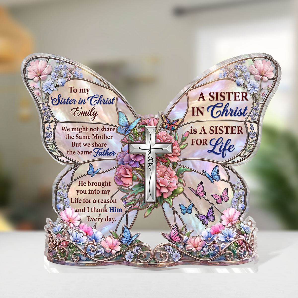 Faith-Inspired Sister Gift - Personalized Acrylic Plaque GAPJS10006