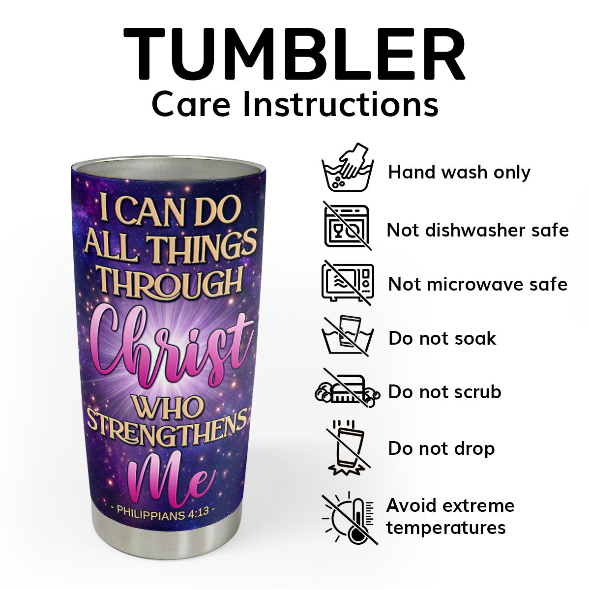 Faith Quote - Personalized Stainless Steel Tumbler