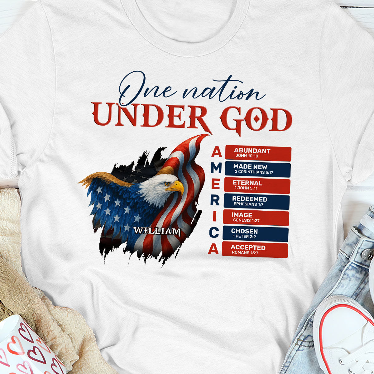 One Nation Under God - Personalized 2D Unisex T-shirt GMJSTS200060