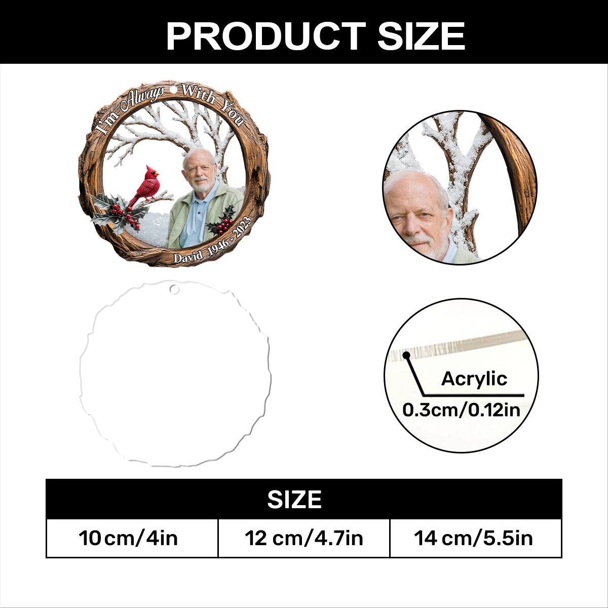 Memorial Keepsake - Personalized Acrylic Ornament GOJS10059